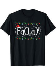 FA (LA)8 Funny Christmas Santa Fa La Math Teacher Student T-Shirt 180G 100% Cotton Printed Round Neck Short-Sleeve T-Shirt, Gifts for Men Dad Husband Grandpa, S-XXXL, Black