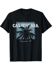 California Santa Monica Beach Surfing Session 1987 T-Shirt 180G 100% Cotton Printed Round Neck Short-Sleeve T-Shirt, Gifts for Men Dad Husband Grandpa, S-XXXL, Black