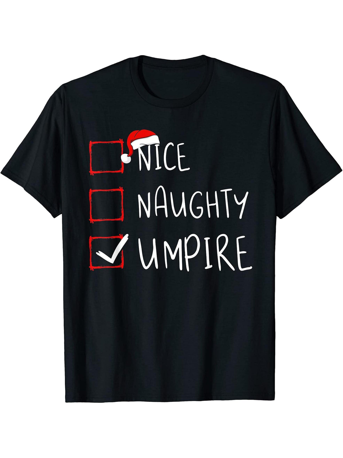 List Referee Santa T-Shirt 180G 100% Cotton Printed Round Neck Short-Sleeve T-Shirt, Gifts for Men Dad Husband Grandpa, S-XXXL, Black