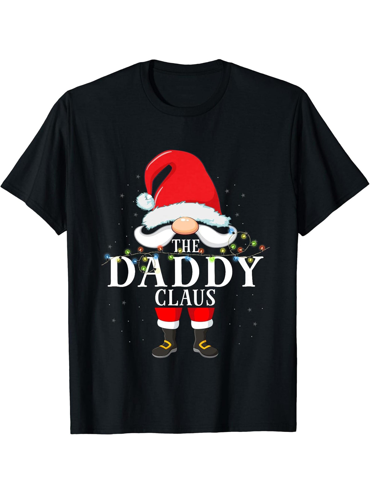 The Daddy Claus Christmas Pajama T-Shirt 180G 100% Cotton Printed Round Neck Short-Sleeve T-Shirt, Gifts for Men Dad Husband Grandpa, S-XXXL, Black
