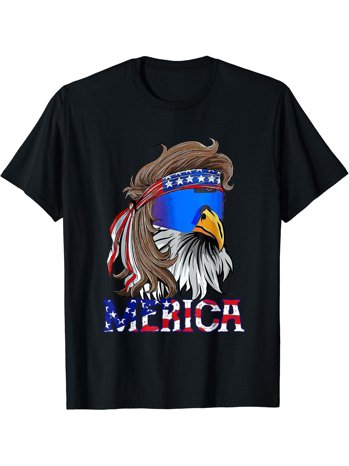 Bald Eagle T-Shirt 180G 100% Cotton Printed Round Neck Short-Sleeve T-Shirt, Gifts for Men Dad Husband Grandpa, S-XXXL, Black