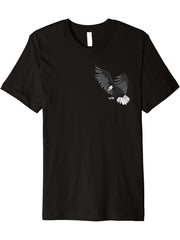 Bald Eagle American National Symbol Animal Patriotic Freedom Premium T-Shirt 180G 100% Cotton Printed Round Neck Short-Sleeve T-Shirt, Gifts for Men Dad Husband Grandpa, S-XXXL, Black