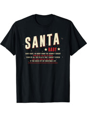 Santa Baby Christmas Song Lyrics Eartha Kitt T-Shirt 180G 100% Cotton Printed Round Neck Short-Sleeve T-Shirt, Gifts for Men Dad Husband Grandpa, S-XXXL, Black