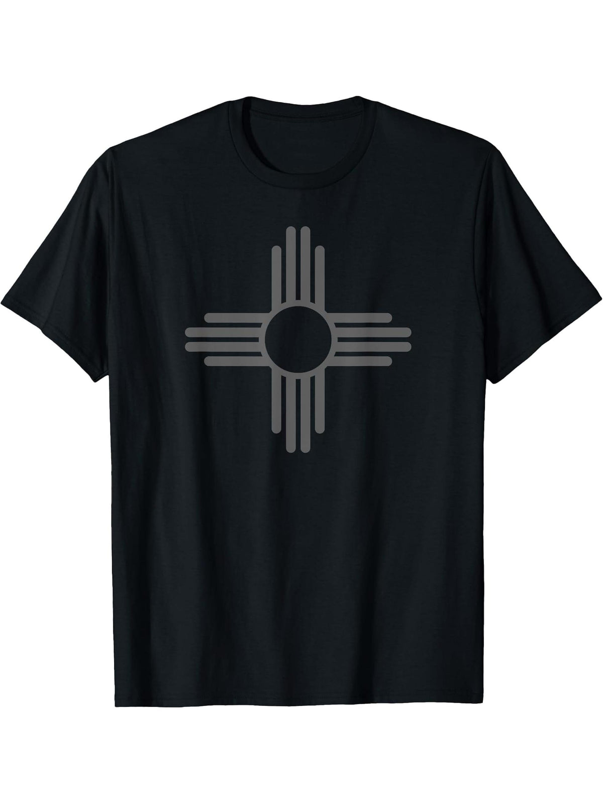 NEW MEXICO STATE FLAG ZIA SUN SYMBOL ALBUQUERQUE SANTA FE T-Shirt 180G 100% Cotton Printed Round Neck Short-Sleeve T-Shirt, Gifts for Men Dad Husband Grandpa, S-XXXL, Black