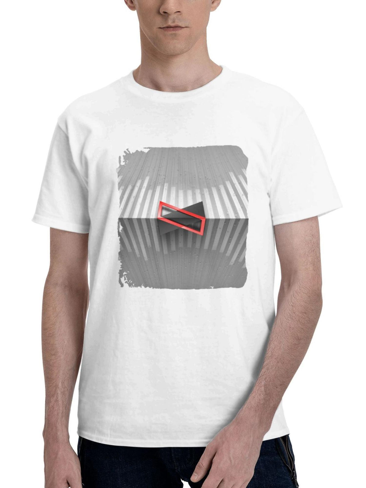 Bleeding Edge Light Mkbhd 180G 100% Cotton Printed Round Neck Short-Sleeve T-Shirt, Gifts for Men Dad Husband Grandpa, S-XXXL, White