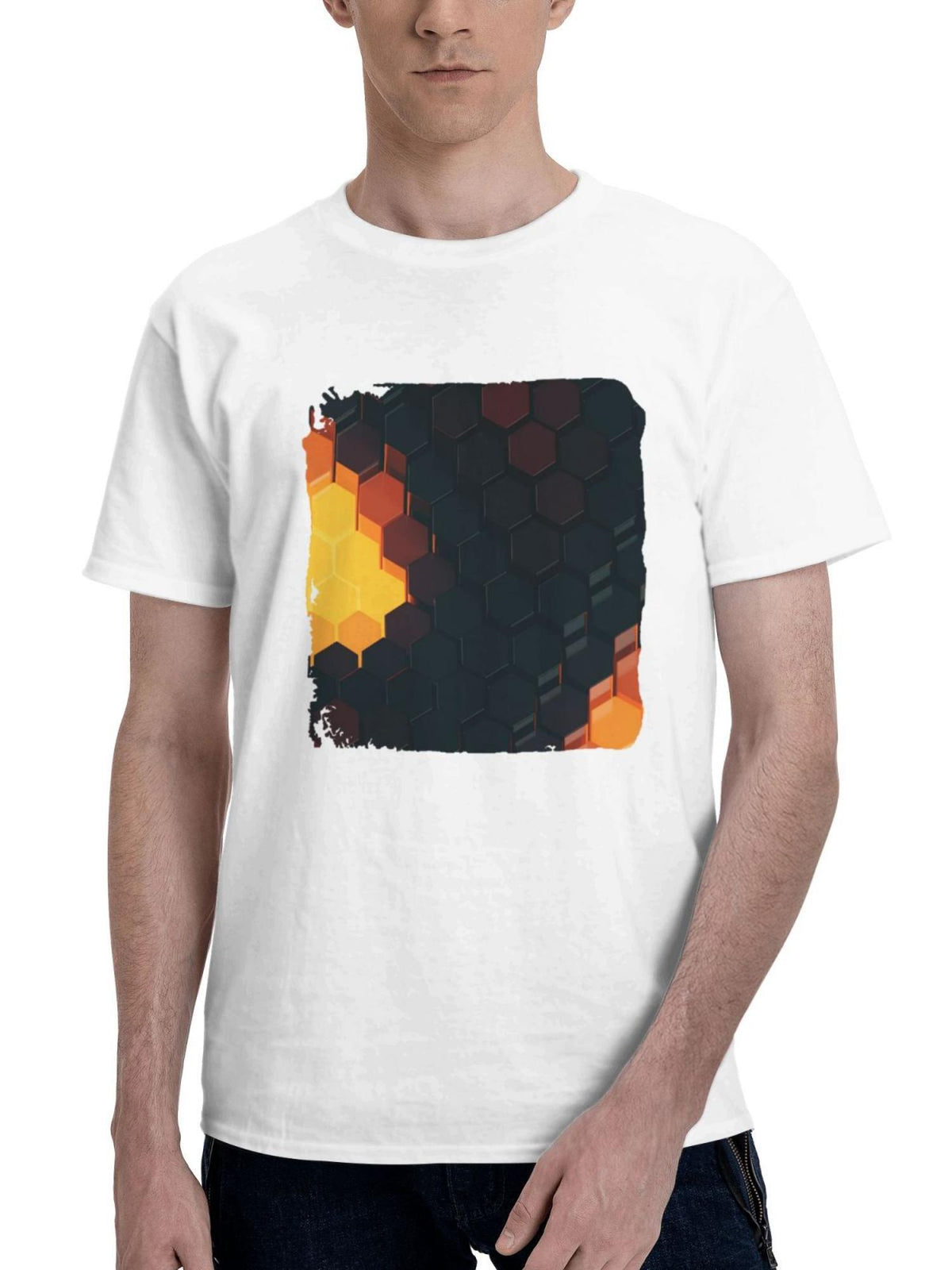 Blender Lava Abstract 180G 100% Cotton Printed Round Neck Short-Sleeve T-Shirt, Gifts for Men Dad Husband Grandpa, S-XXXL, White