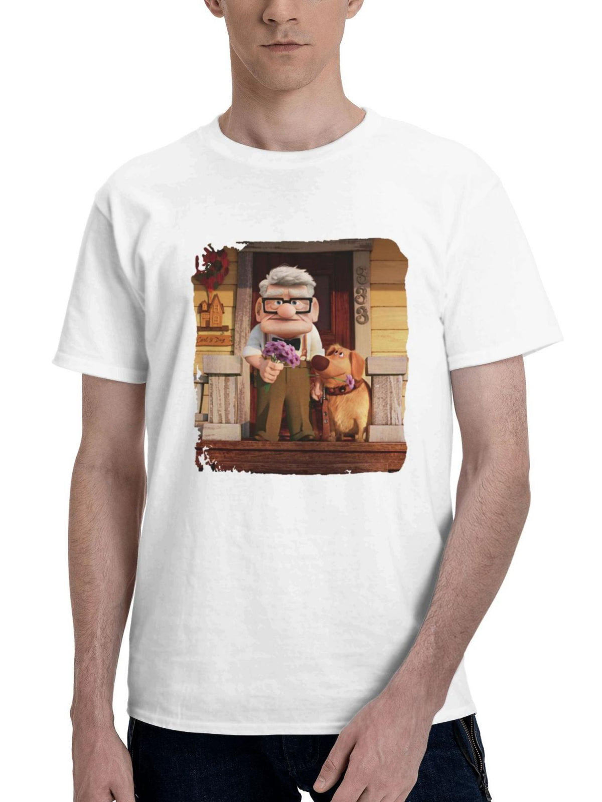 Carls Date 12k 180G 100% Cotton Printed Round Neck Short-Sleeve T-Shirt, Gifts for Men Dad Husband Grandpa, S-XXXL, White