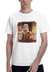 Carls Date 12k 180G 100% Cotton Printed Round Neck Short-Sleeve T-Shirt, Gifts for Men Dad Husband Grandpa, S-XXXL, White