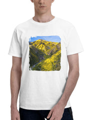 Carrizo Plain National Monument In California 180G 100% Cotton Printed Round Neck Short-Sleeve T-Shirt, Gifts for Men Dad Husband Grandpa, S-XXXL, White