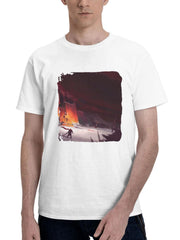 Castle And Sword 180G 100% Cotton Printed Round Neck Short-Sleeve T-Shirt, Gifts for Men Dad Husband Grandpa, S-XXXL, White