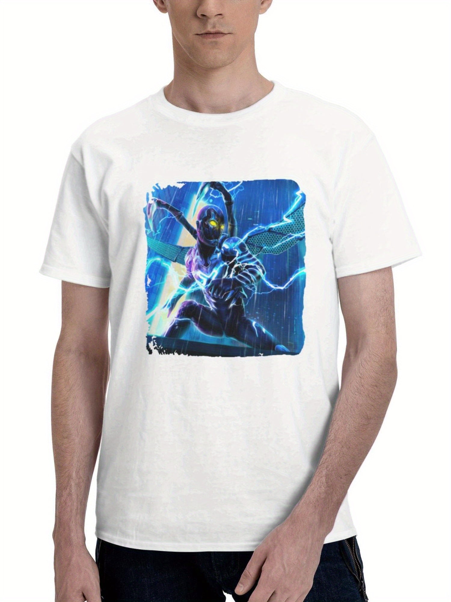 Blue Bettle Rn 180G 100% Cotton Printed Round Neck Short-Sleeve T-Shirt, Gifts for Men Dad Husband Grandpa, S-XXXL, White