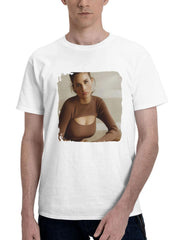 Constanze Aurelia 180G 100% Cotton Printed Round Neck Short-Sleeve T-Shirt, Gifts for Men Dad Husband Grandpa, S-XXXL, White