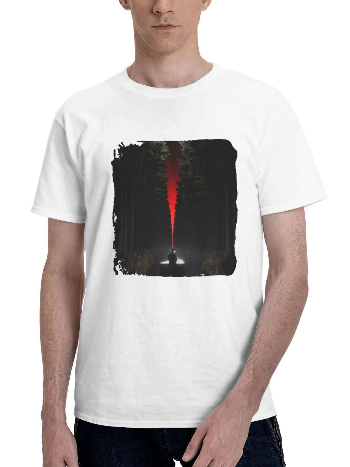 A Boat Adventure In The Night Lake 180G 100% Cotton Printed Round Neck Short-Sleeve T-Shirt, Gifts for Men Dad Husband Grandpa, S-XXXL, White
