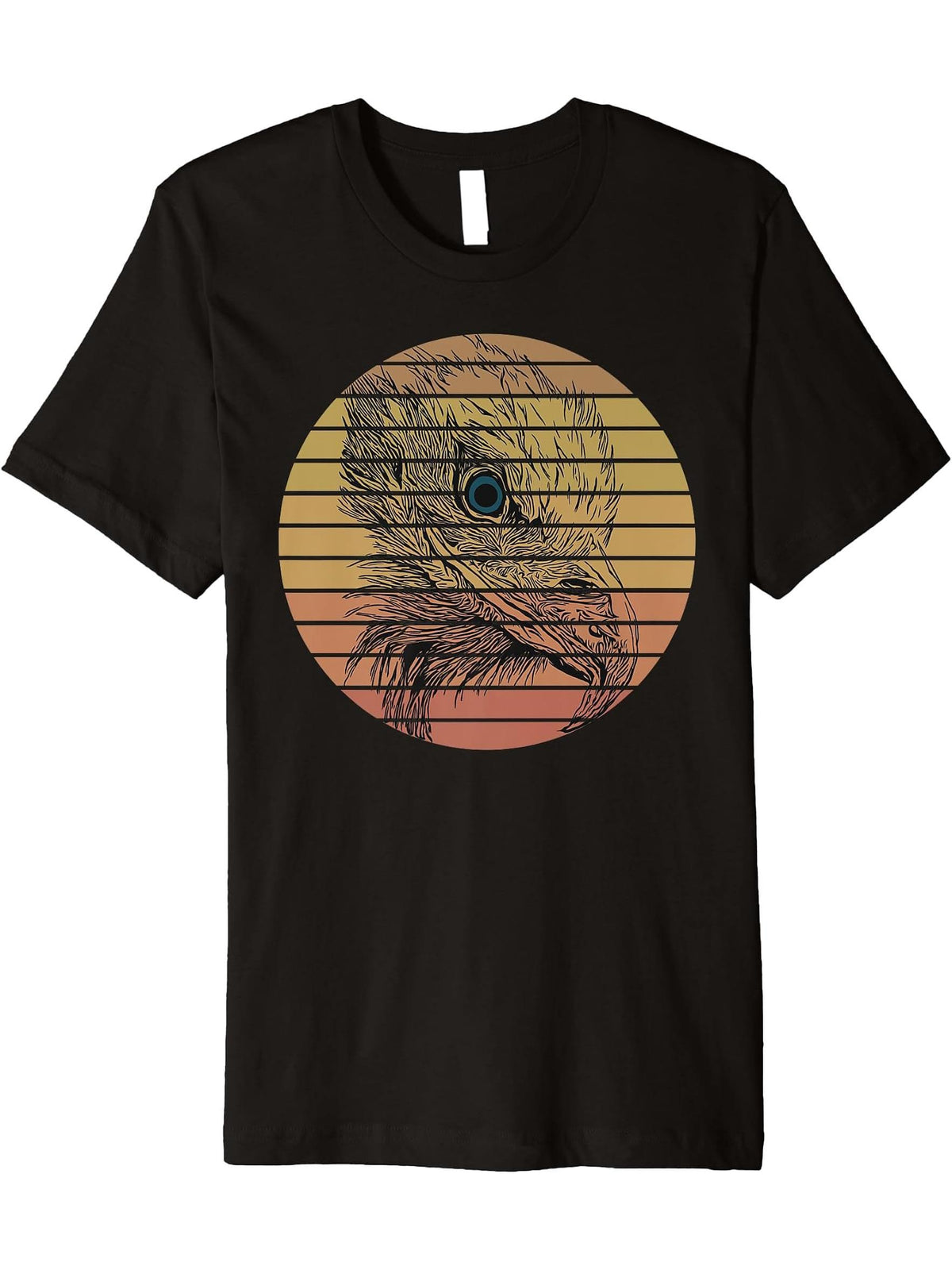 Bald Eagle American National Symbol Animal Patriotic Freedom Premium T-Shirt 180G 100% Cotton Printed Round Neck Short-Sleeve T-Shirt, Gifts for Men Dad Husband Grandpa, S-XXXL, Black