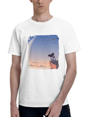 A Moment Of Stillness 180G 100% Cotton Printed Round Neck Short-Sleeve T-Shirt, Gifts for Men Dad Husband Grandpa, S-XXXL, White