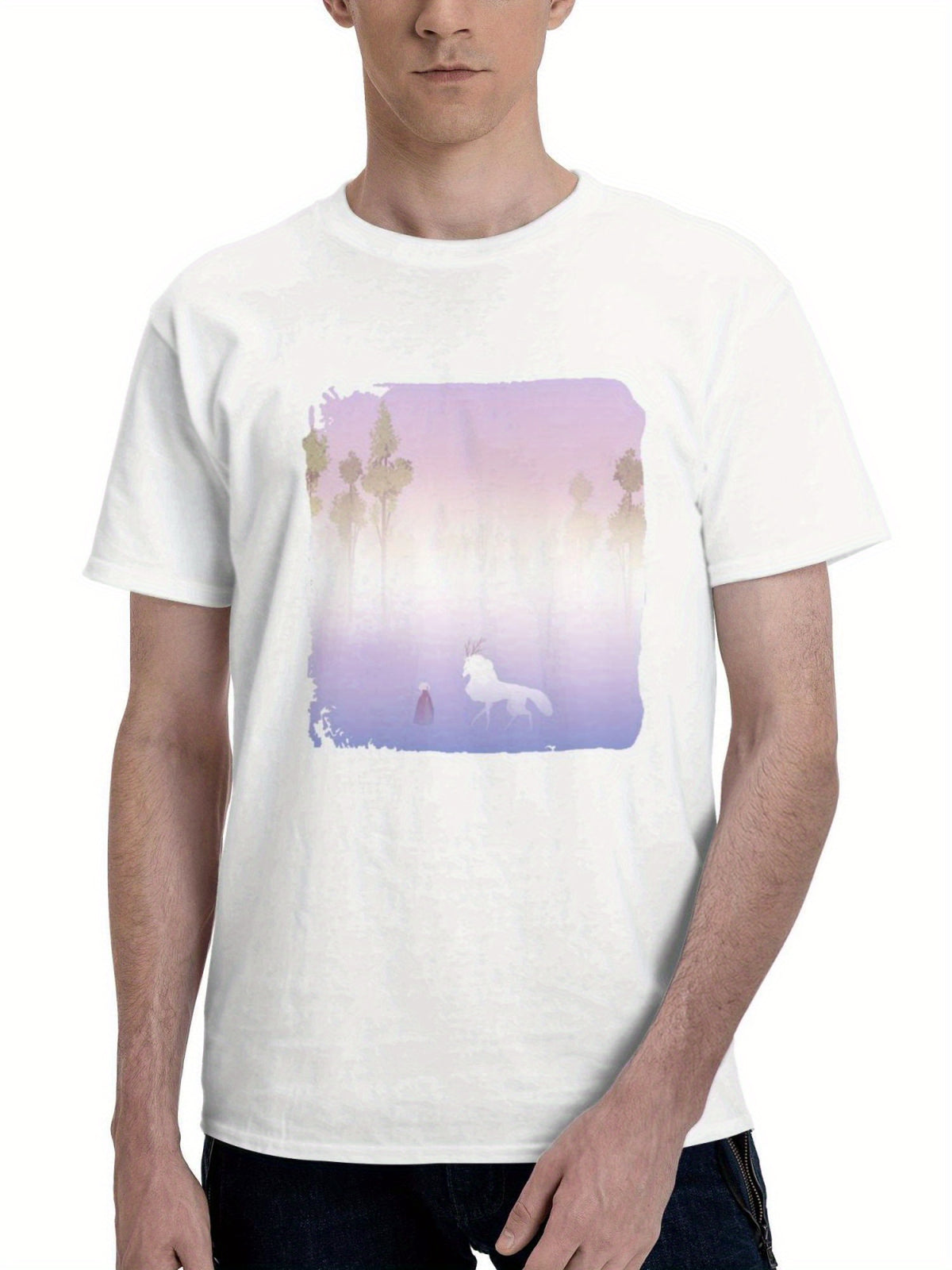 A Mystical Moment With Master 180G 100% Cotton Printed Round Neck Short-Sleeve T-Shirt, Gifts for Men Dad Husband Grandpa, S-XXXL, White