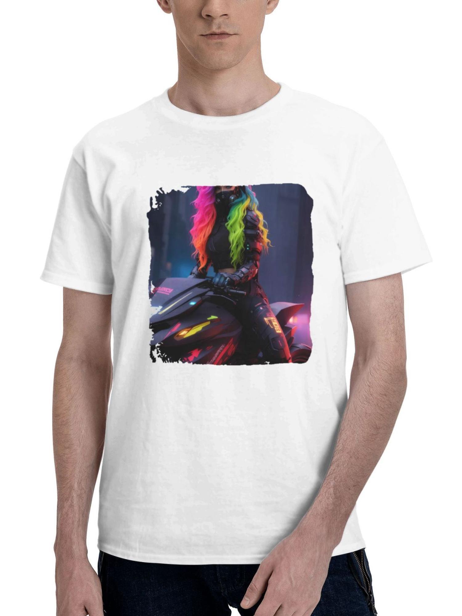 A Night Of Freedom In The Concrete Jungle 180G 100% Cotton Printed Round Neck Short-Sleeve T-Shirt, Gifts for Men Dad Husband Grandpa, S-XXXL, White
