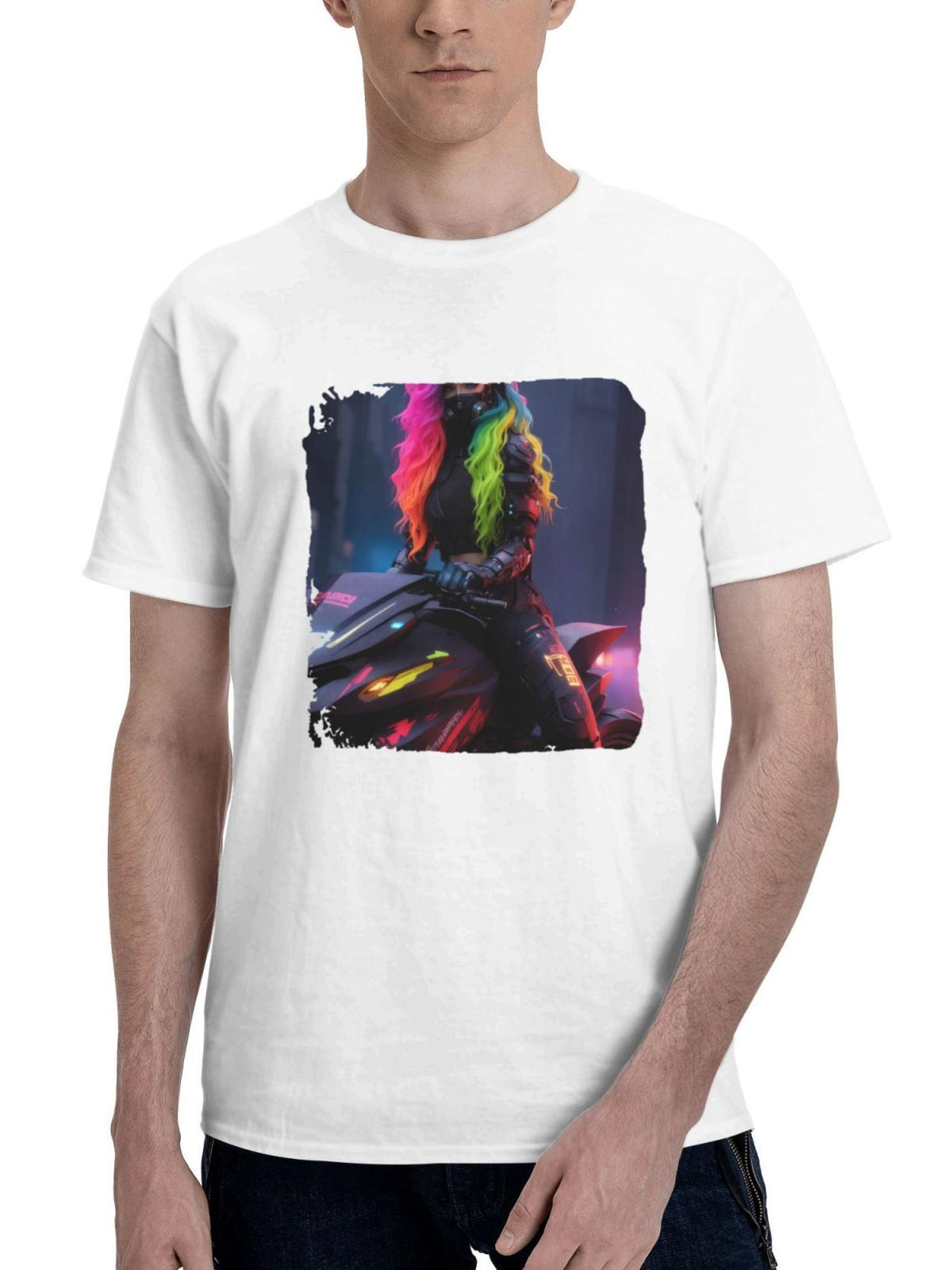 A Night Of Freedom In The Concrete Jungle 180G 100% Cotton Printed Round Neck Short-Sleeve T-Shirt, Gifts for Men Dad Husband Grandpa, S-XXXL, White