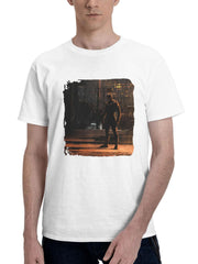 A Night With Daredevil In The Dark Cityscape 180G 100% Cotton Printed Round Neck Short-Sleeve T-Shirt, Gifts for Men Dad Husband Grandpa, S-XXXL, White