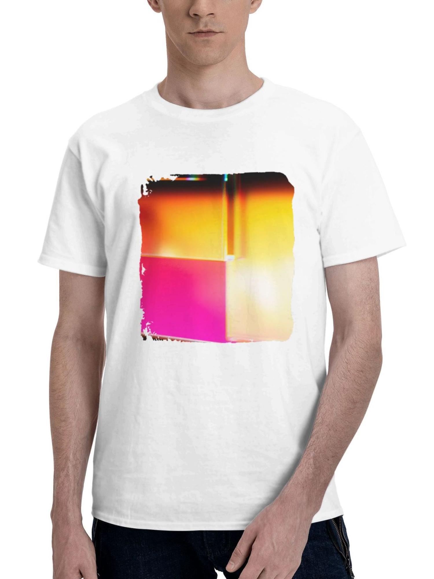 Blur Motion 180G 100% Cotton Printed Round Neck Short-Sleeve T-Shirt, Gifts for Men Dad Husband Grandpa, S-XXXL, White