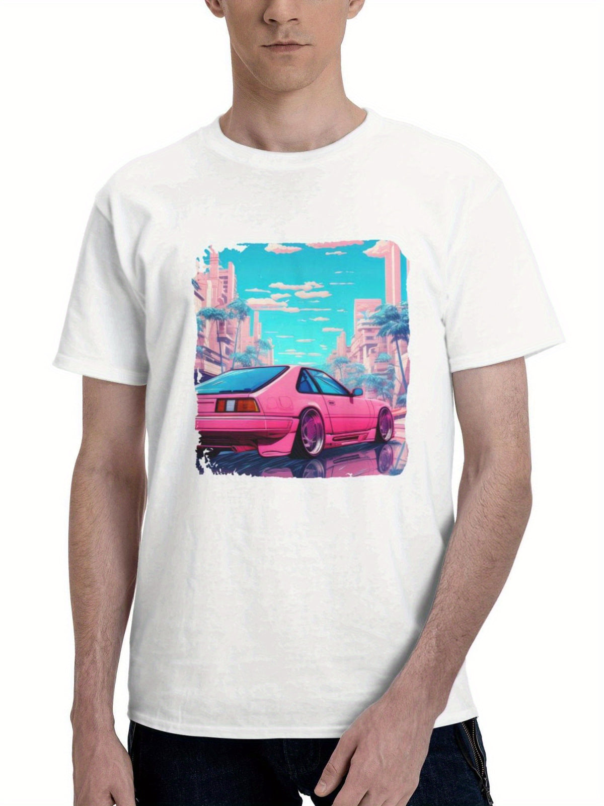 A Pink Affair 180G 100% Cotton Printed Round Neck Short-Sleeve T-Shirt, Gifts for Men Dad Husband Grandpa, S-XXXL, White