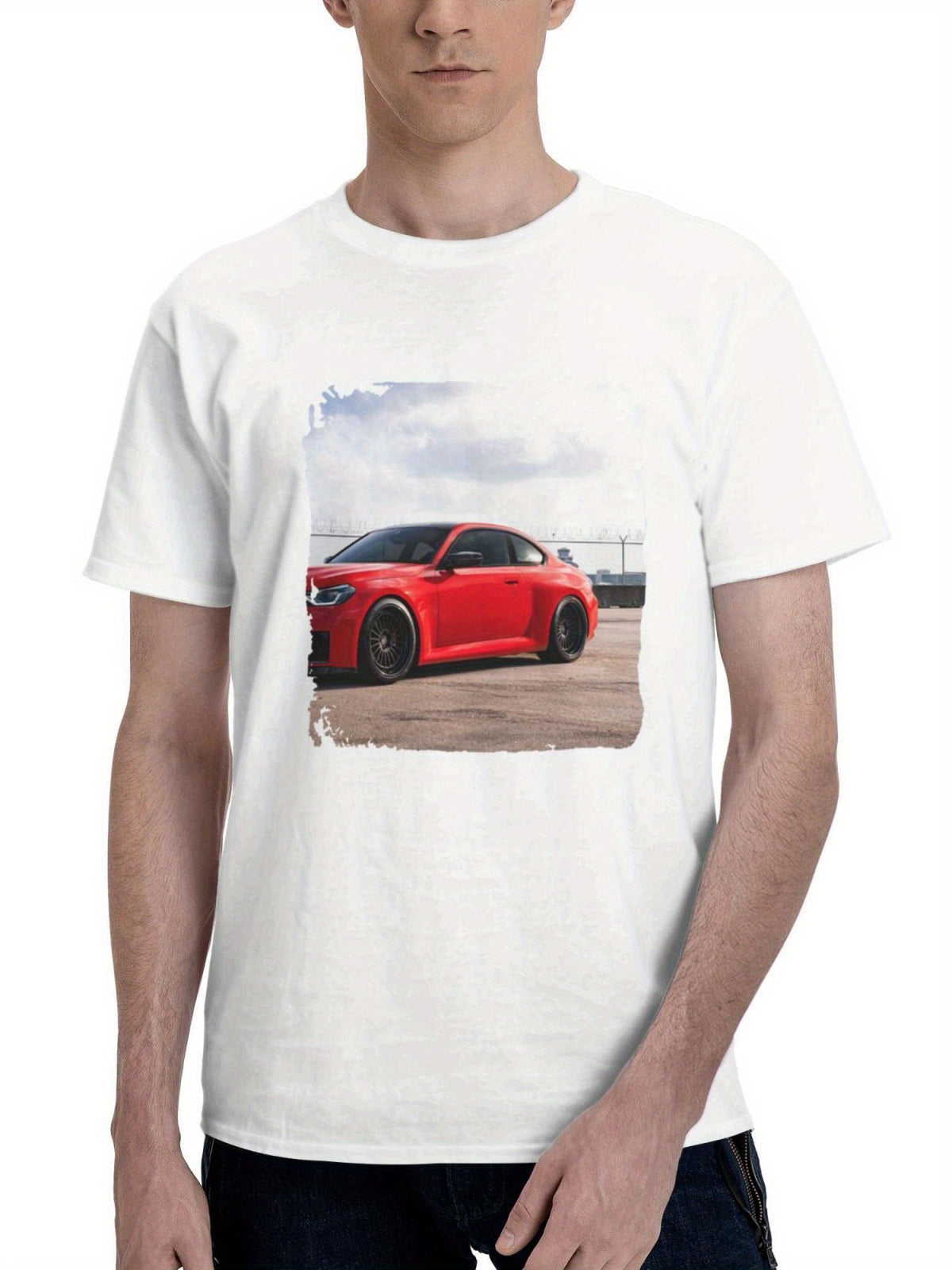 Bmw G87 M2 Josh Strasse Wheels 180G 100% Cotton Printed Round Neck Short-Sleeve T-Shirt, Gifts for Men Dad Husband Grandpa, S-XXXL, White