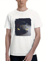 Bmw M Performance 180G 100% Cotton Printed Round Neck Short-Sleeve T-Shirt, Gifts for Men Dad Husband Grandpa, S-XXXL, White