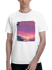 A Retro Ride Into The Horizon 180G 100% Cotton Printed Round Neck Short-Sleeve T-Shirt, Gifts for Men Dad Husband Grandpa, S-XXXL, White