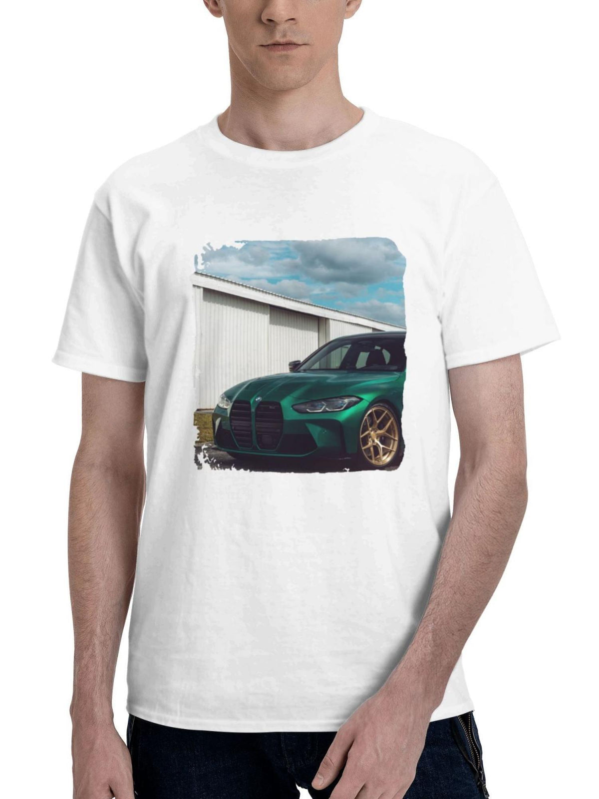 Bmw M3 G80 Vossen Wheels 180G 100% Cotton Printed Round Neck Short-Sleeve T-Shirt, Gifts for Men Dad Husband Grandpa, S-XXXL, White