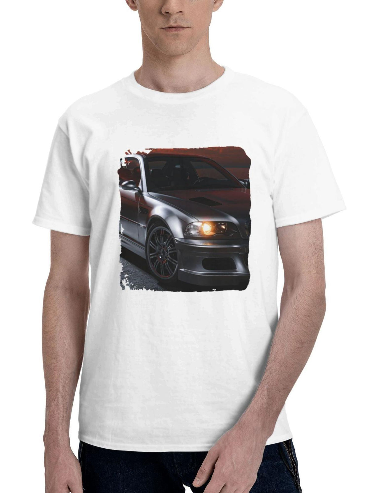 Bmw M3 Gtr 3 180G 100% Cotton Printed Round Neck Short-Sleeve T-Shirt, Gifts for Men Dad Husband Grandpa, S-XXXL, White