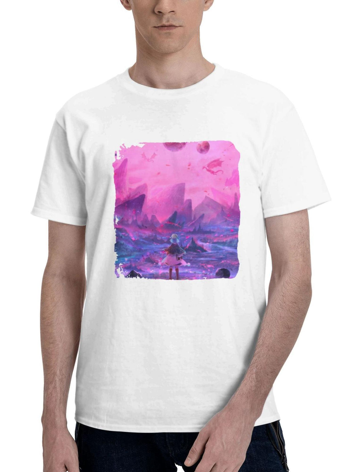 A Soul Youthful Return 180G 100% Cotton Printed Round Neck Short-Sleeve T-Shirt, Gifts for Men Dad Husband Grandpa, S-XXXL, White
