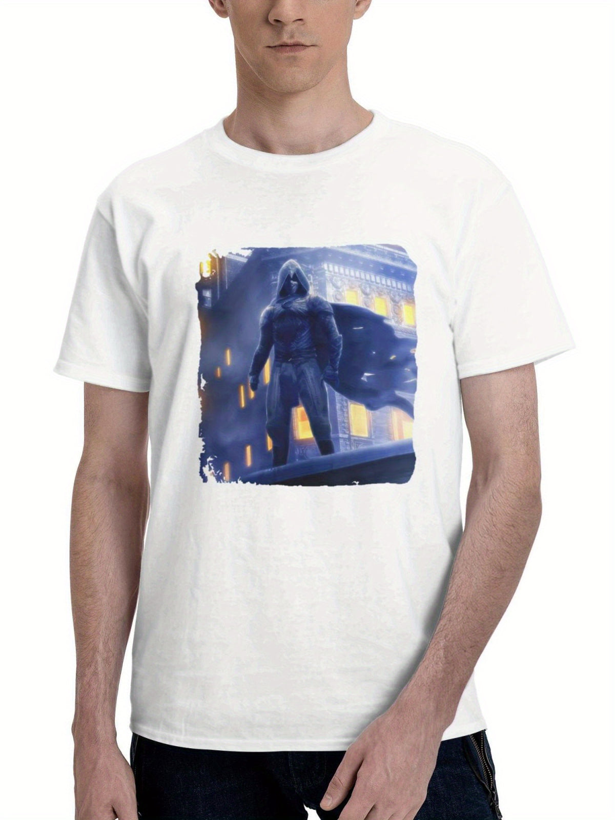 A Symbol Of Hope Moon Knight 180G 100% Cotton Printed Round Neck Short-Sleeve T-Shirt, Gifts for Men Dad Husband Grandpa, S-XXXL, White