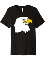 Bald Eagle - Head Premium T-Shirt 180G 100% Cotton Printed Round Neck Short-Sleeve T-Shirt, Gifts for Men Dad Husband Grandpa, S-XXXL, Black