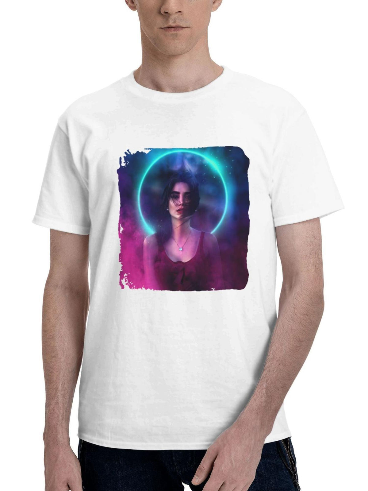 A Vibrant Soul With A Ring Of Dreams 180G 100% Cotton Printed Round Neck Short-Sleeve T-Shirt, Gifts for Men Dad Husband Grandpa, S-XXXL, White