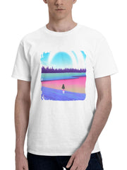 A World Of Colorful Dreams Girl Standing Tall 180G 100% Cotton Printed Round Neck Short-Sleeve T-Shirt, Gifts for Men Dad Husband Grandpa, S-XXXL, White