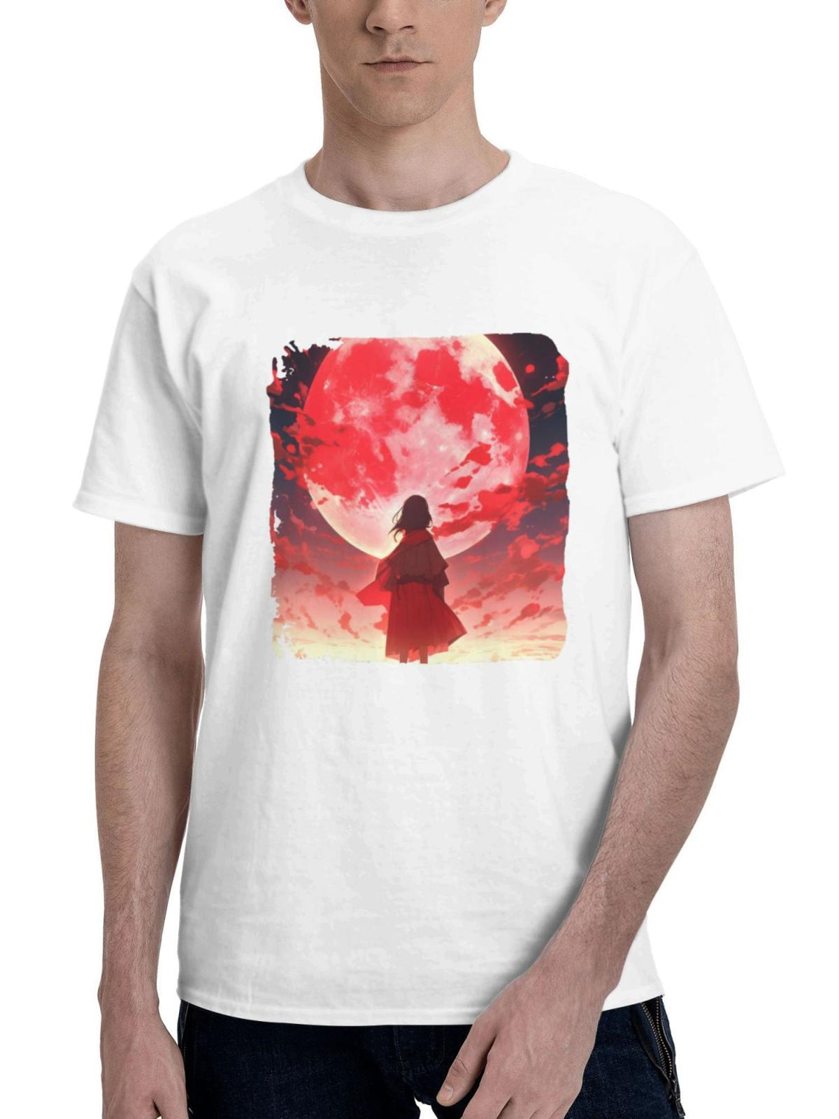 A World Full Of Red 180G 100% Cotton Printed Round Neck Short-Sleeve T-Shirt, Gifts for Men Dad Husband Grandpa, S-XXXL, White