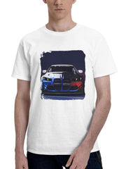 Bmw M4 Gt4 Evo 2024 180G 100% Cotton Printed Round Neck Short-Sleeve T-Shirt, Gifts for Men Dad Husband Grandpa, S-XXXL, White