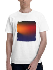 Abstract Blur Design 180G 100% Cotton Printed Round Neck Short-Sleeve T-Shirt, Gifts for Men Dad Husband Grandpa, S-XXXL, White