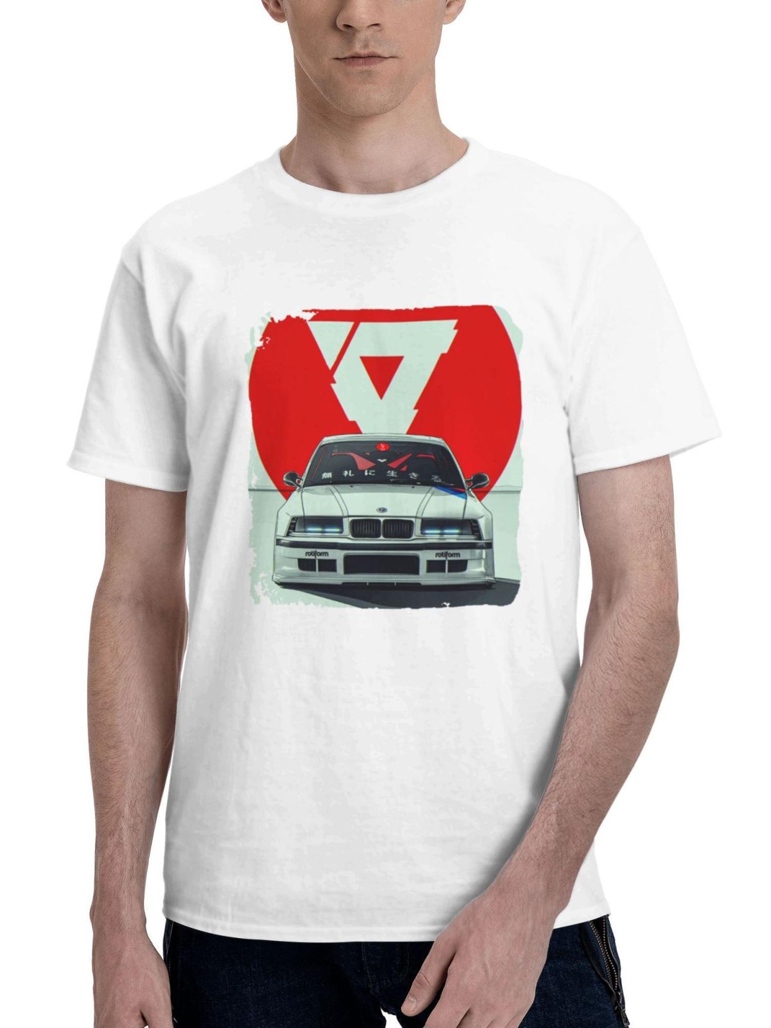 Bmw Reform 180G 100% Cotton Printed Round Neck Short-Sleeve T-Shirt, Gifts for Men Dad Husband Grandpa, S-XXXL, White