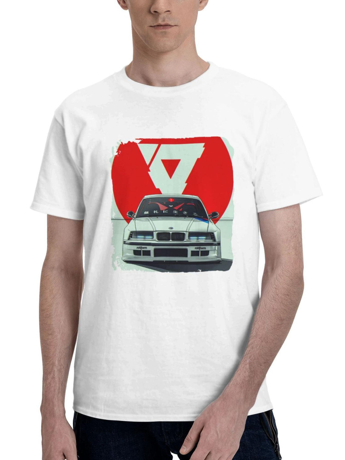 Bmw Reform 180G 100% Cotton Printed Round Neck Short-Sleeve T-Shirt, Gifts for Men Dad Husband Grandpa, S-XXXL, White