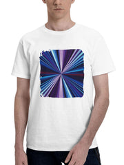 Abstract Circle Motion 180G 100% Cotton Printed Round Neck Short-Sleeve T-Shirt, Gifts for Men Dad Husband Grandpa, S-XXXL, White
