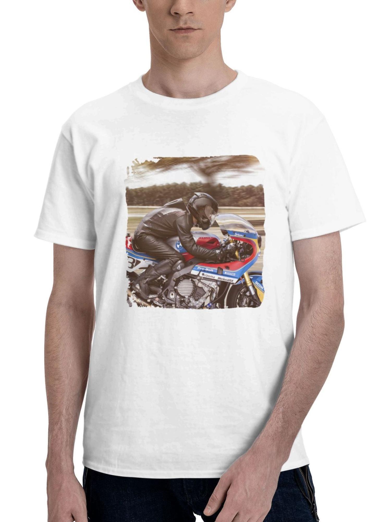 Bmw S 1000 Rr Custom Project Bq 180G 100% Cotton Printed Round Neck Short-Sleeve T-Shirt, Gifts for Men Dad Husband Grandpa, S-XXXL, White
