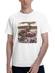 Bmw S 1000 Rr Custom Project Bq 180G 100% Cotton Printed Round Neck Short-Sleeve T-Shirt, Gifts for Men Dad Husband Grandpa, S-XXXL, White