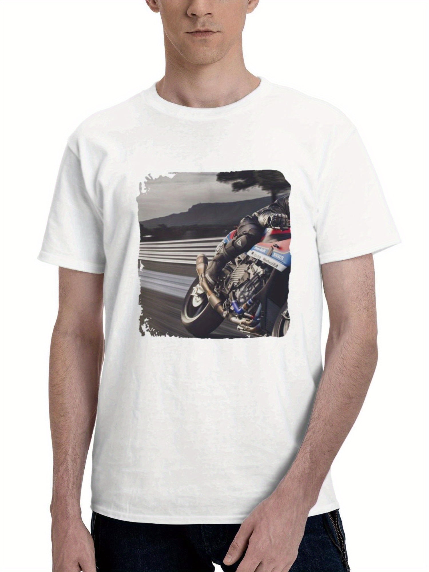 Bmw S 1000 Rr Custom Project R0 180G 100% Cotton Printed Round Neck Short-Sleeve T-Shirt, Gifts for Men Dad Husband Grandpa, S-XXXL, White