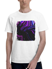 Abstract Digital Design 180G 100% Cotton Printed Round Neck Short-Sleeve T-Shirt, Gifts for Men Dad Husband Grandpa, S-XXXL, White