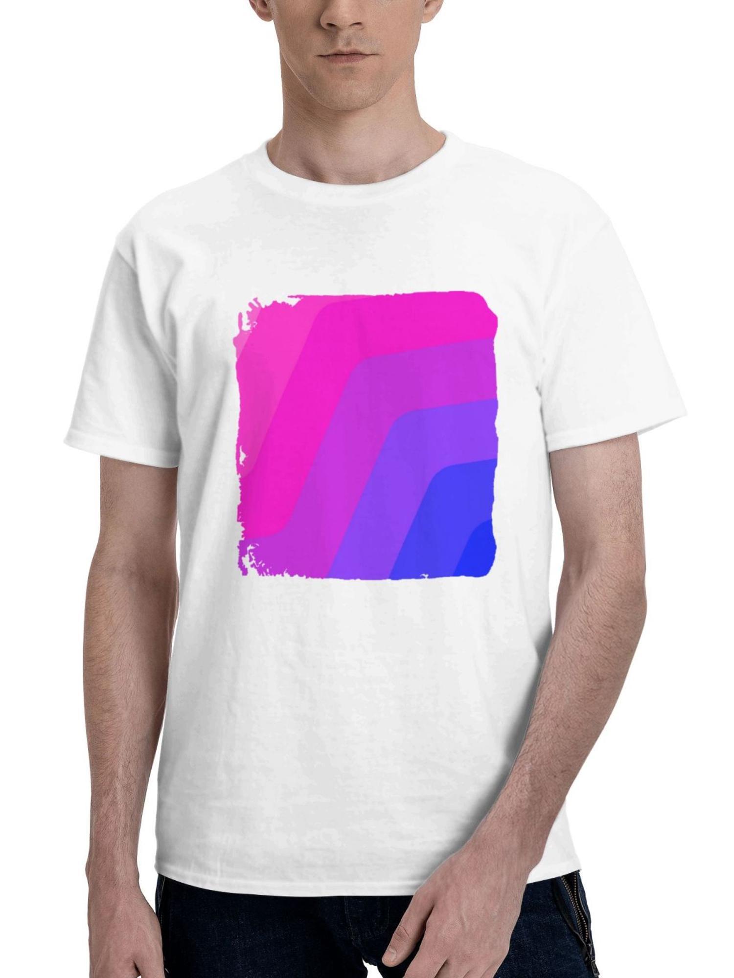 Abstract Formations Curves In Pastels 180G 100% Cotton Printed Round Neck Short-Sleeve T-Shirt, Gifts for Men Dad Husband Grandpa, S-XXXL, White