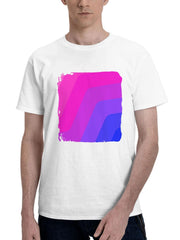 Abstract Formations Curves In Pastels 180G 100% Cotton Printed Round Neck Short-Sleeve T-Shirt, Gifts for Men Dad Husband Grandpa, S-XXXL, White