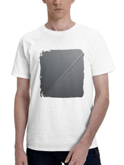 Abstract Grey Harmony 180G 100% Cotton Printed Round Neck Short-Sleeve T-Shirt, Gifts for Men Dad Husband Grandpa, S-XXXL, White