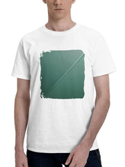 Abstract Green Harmony 180G 100% Cotton Printed Round Neck Short-Sleeve T-Shirt, Gifts for Men Dad Husband Grandpa, S-XXXL, White