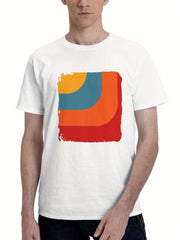 Abstract Imperfection 180G 100% Cotton Printed Round Neck Short-Sleeve T-Shirt, Gifts for Men Dad Husband Grandpa, S-XXXL, White